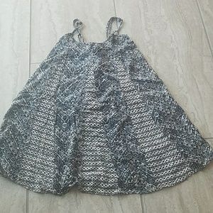 Black, white, blue blouse